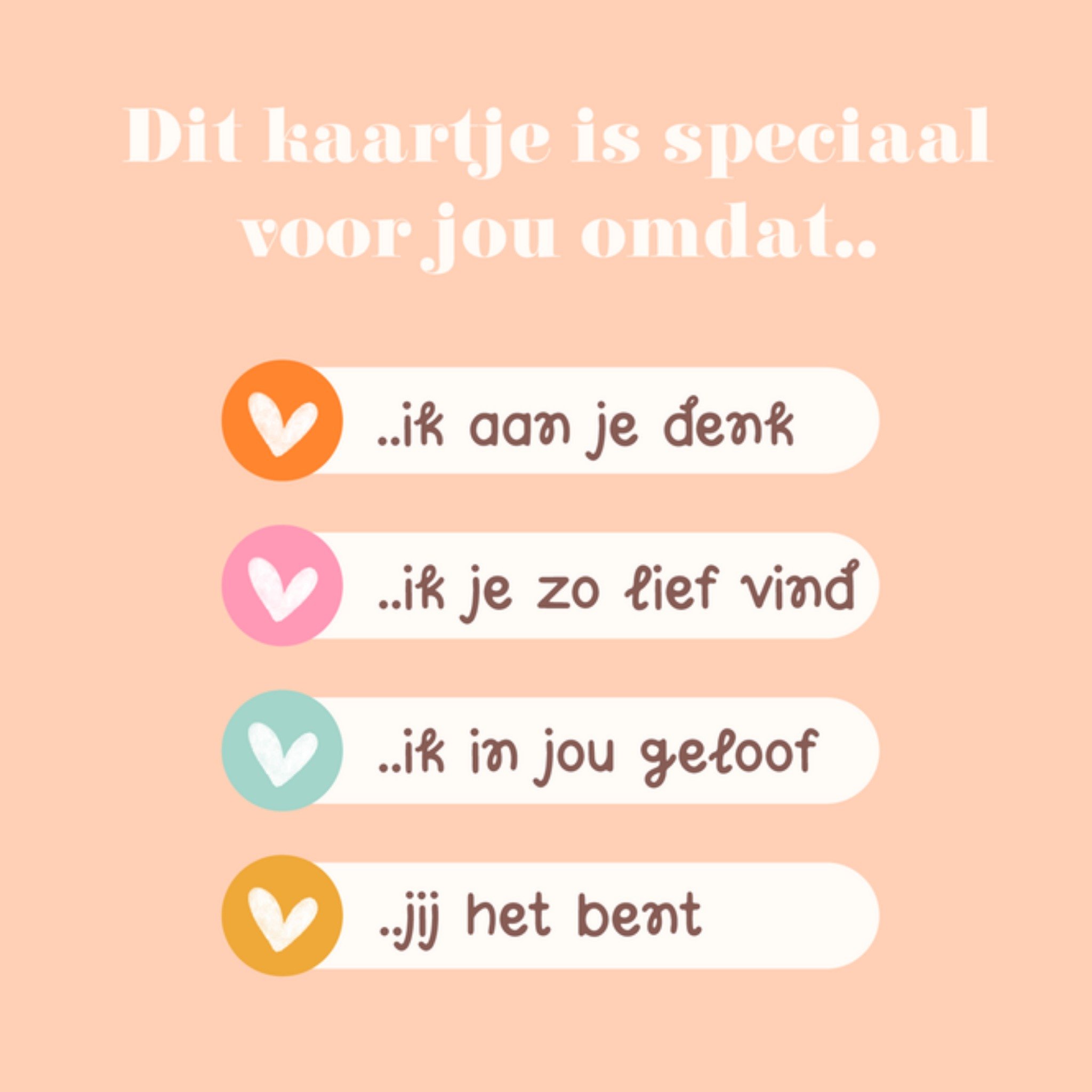 Greetz Denken aan kaart Dit kaartje is speciaal voor jou omdat Vierkant