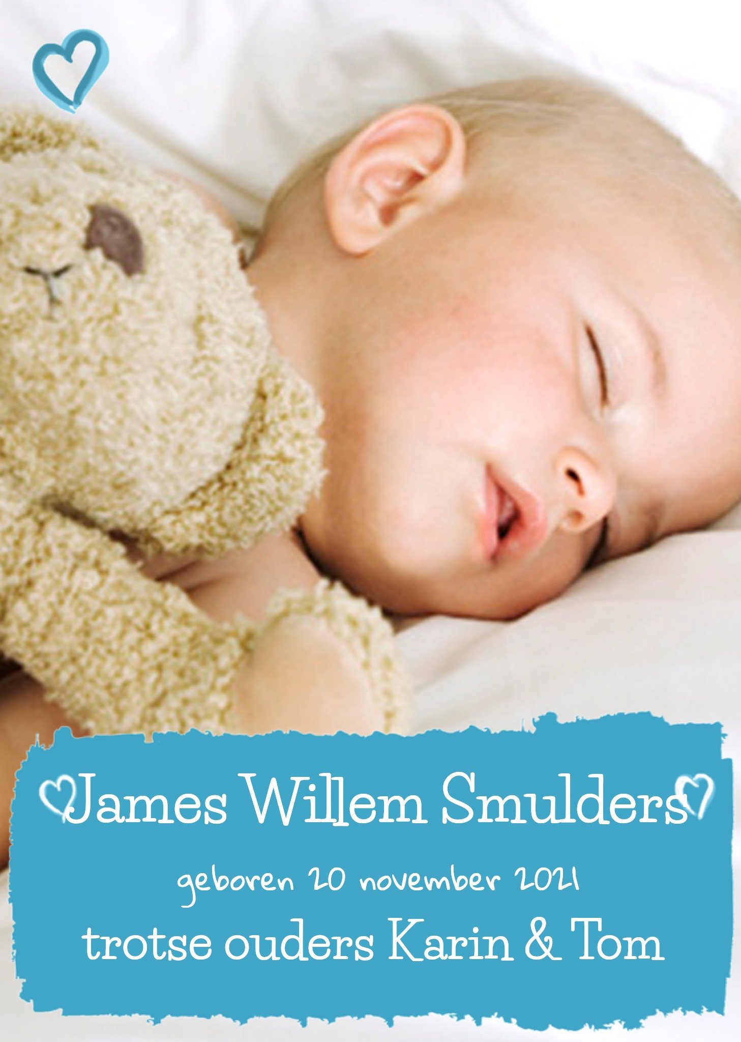 Geboortekaart aanpasbare tekst foto Kaart Greetz