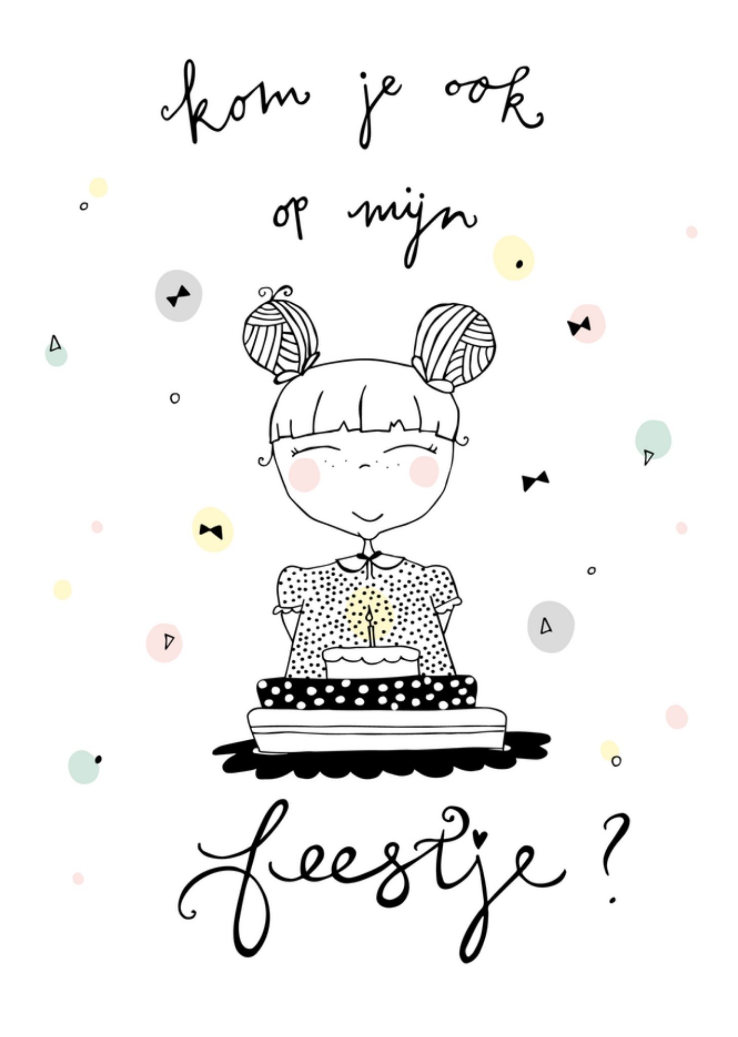 Kinderfeestje kleurrijk Kaart Funny Side Up