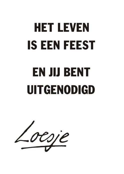 Het leven is een feest