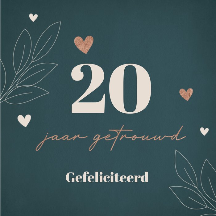 Papercute | Huwelijkskaart | Jubileum | 20 jaar getrouwd