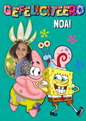 SpongeBob SquarePants Foto Upload Gefeliciteerd Kaart