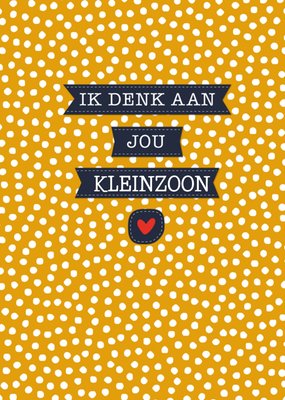 Ik Denk Aan Jou Polka Dot Typografisch Hart Kleinzoon Kaart
