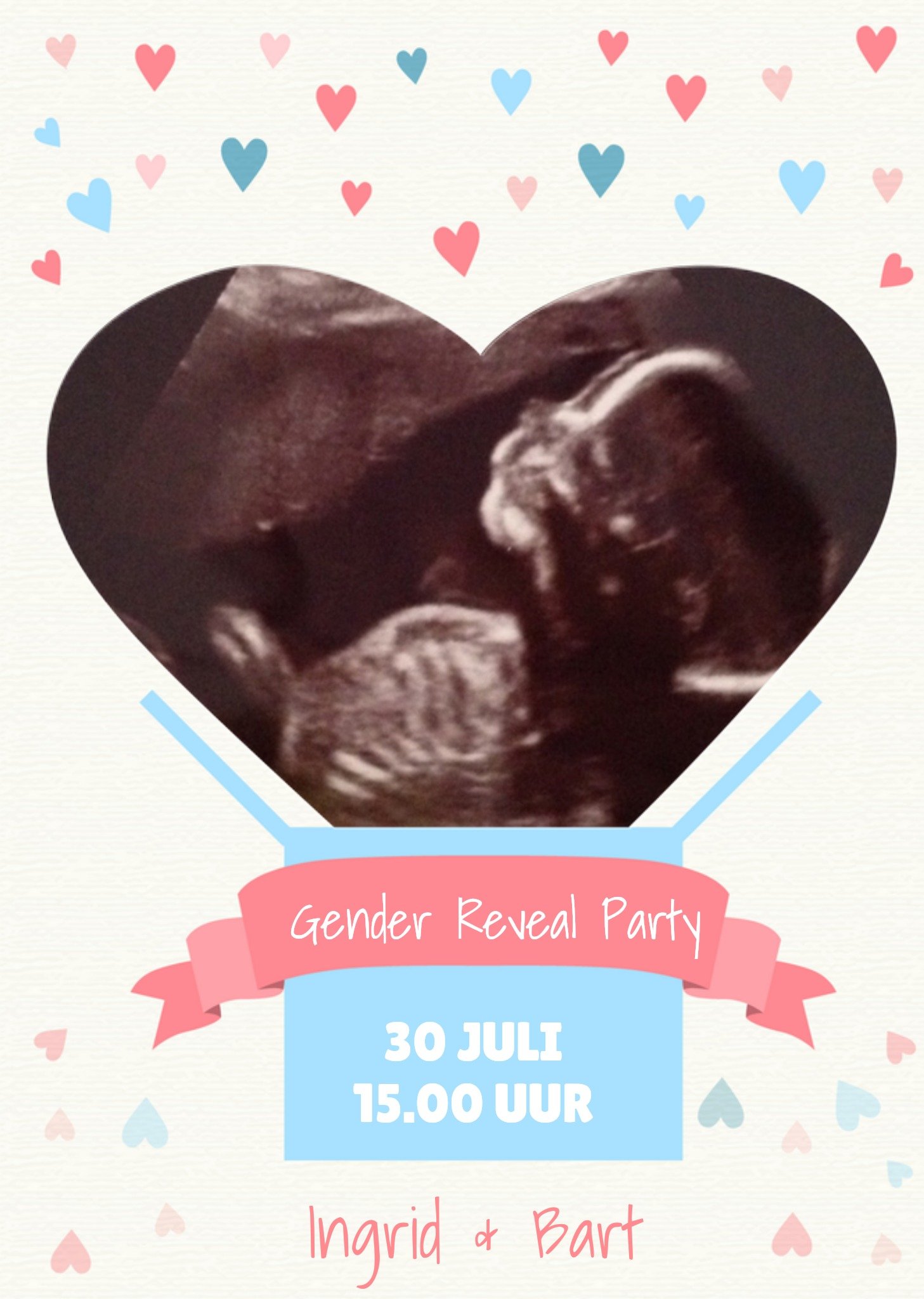 Gender Reveal fotokaart Kaart Greetz