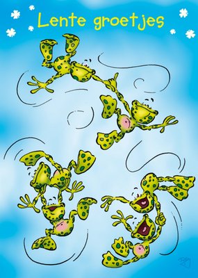 Doodles | Lente kaart | kikker | groetjes
