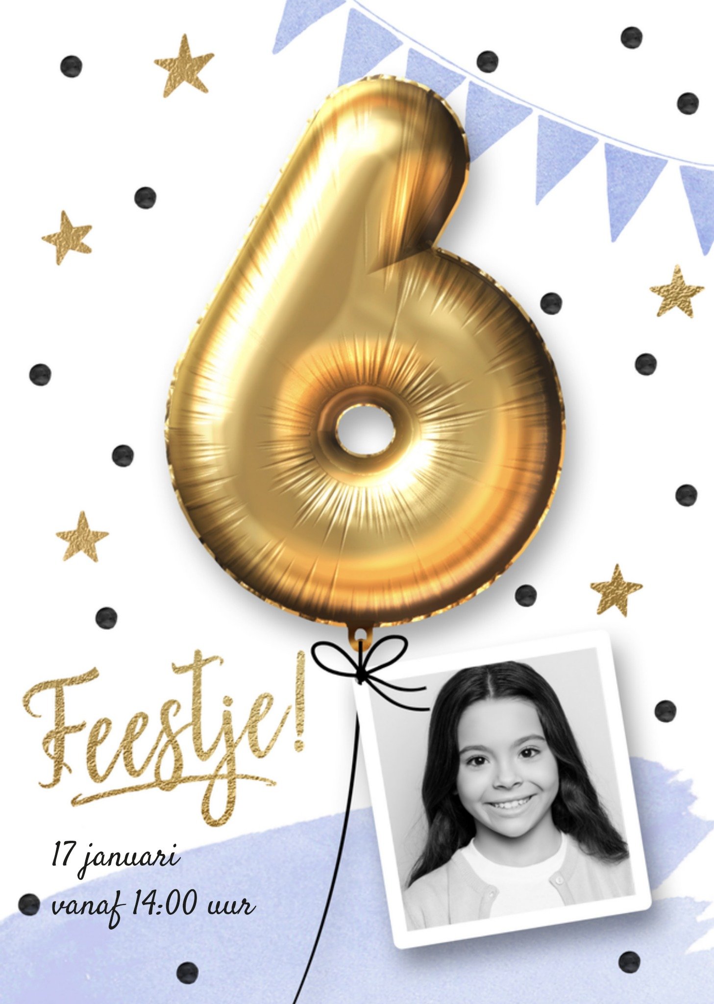 Uitnodiging Kinderfeestje 6 jaar Kaart Luckz