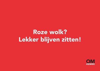 Omdenken | Geboortekaart | Roze wolk