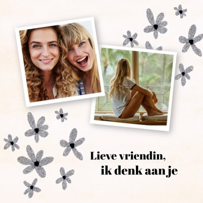 Lieve Vriendin Ik Denk Aan Je Bloemen Foto Upload Kaart