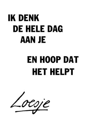 Loesje | Denken aan kaart | ik hoop dat het helpt