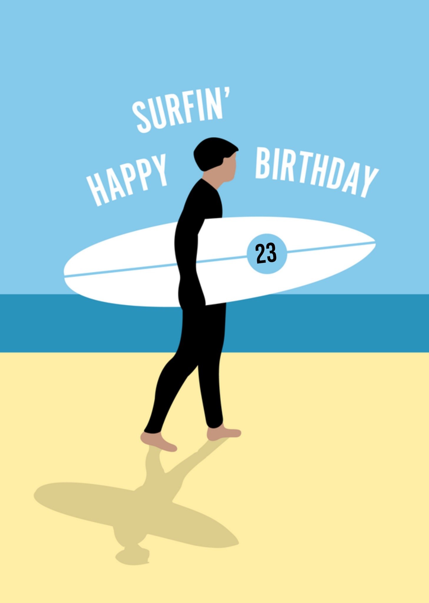 Greetz Verjaardagskaart surfen met leeftijd Standard Card
