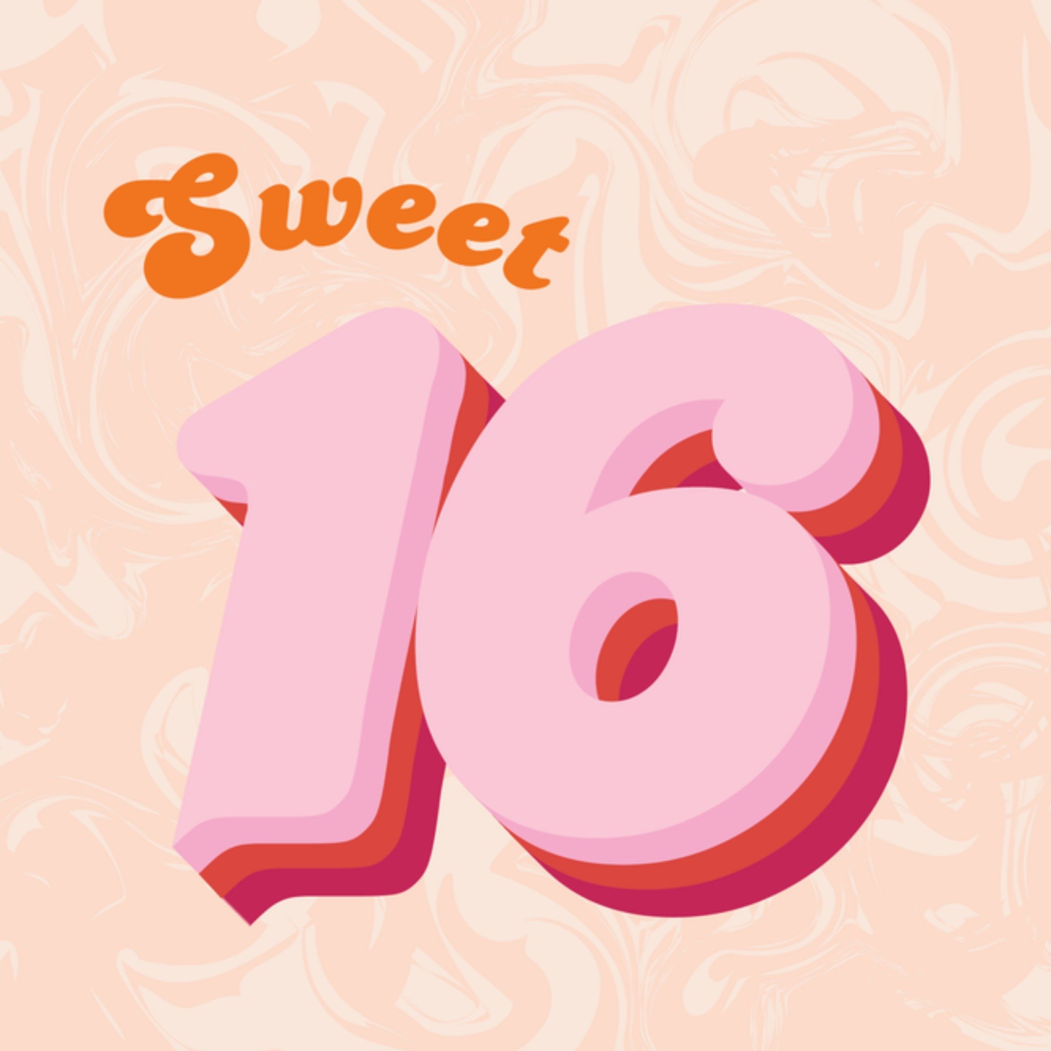 Greetz Verjaardagskaart Sweet 16 Vierkant