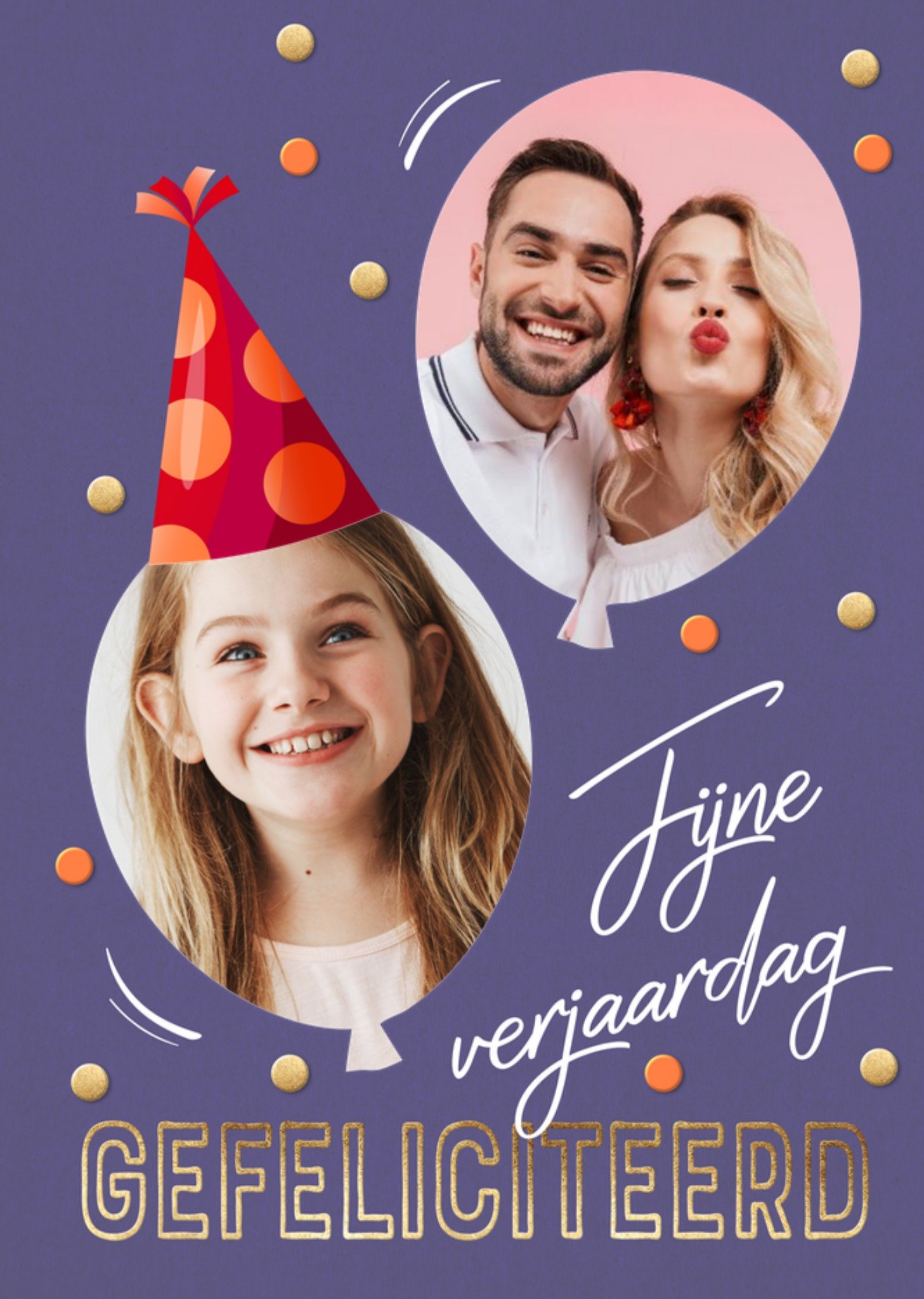 Verjaardagskaart Fijne verjaardag gefeliciteerd Aanpasbare fotos Kaart Luckz