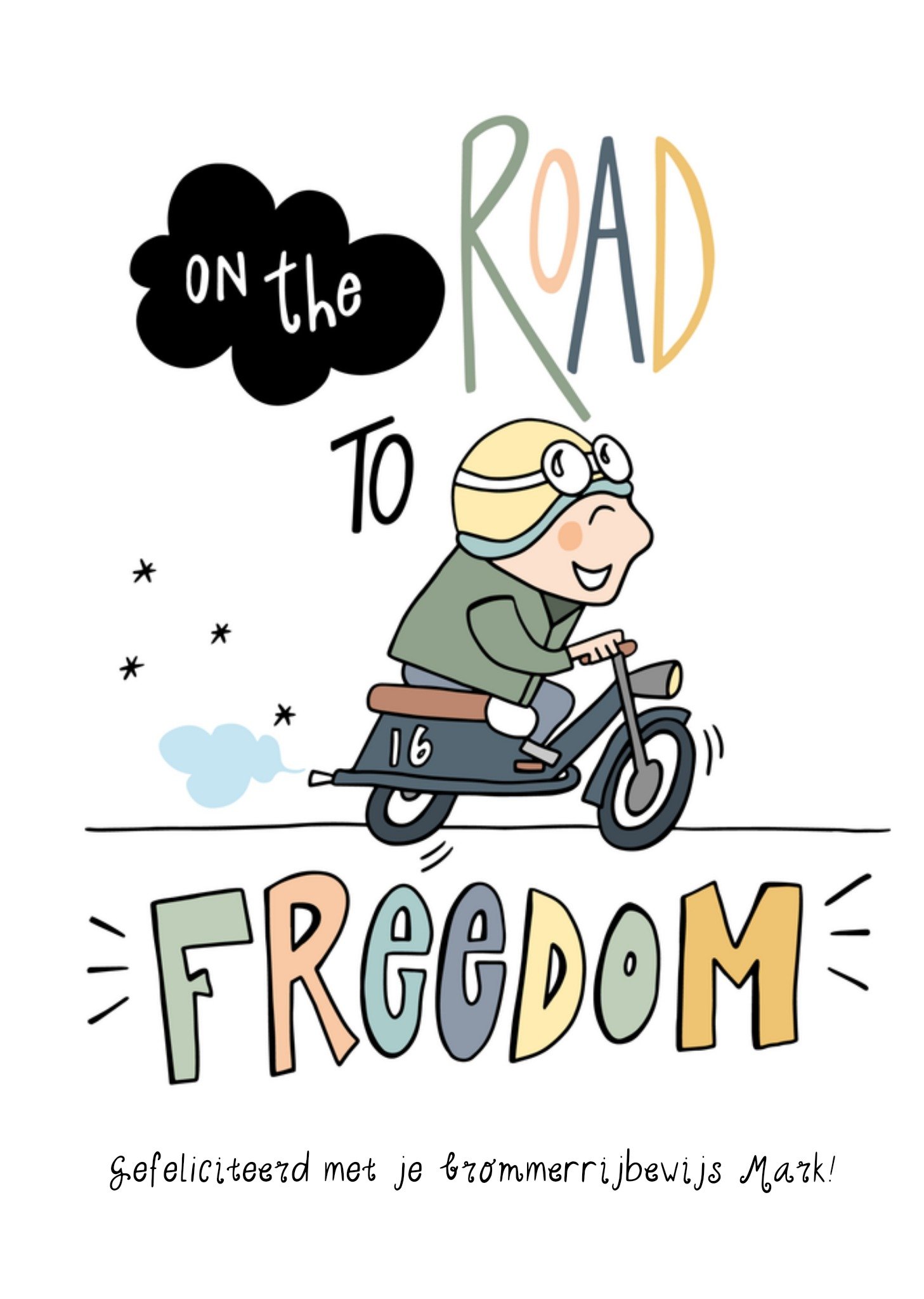 Funny SIde Up Geslaagdkaart rijbewijs Kaart Funny Side Up