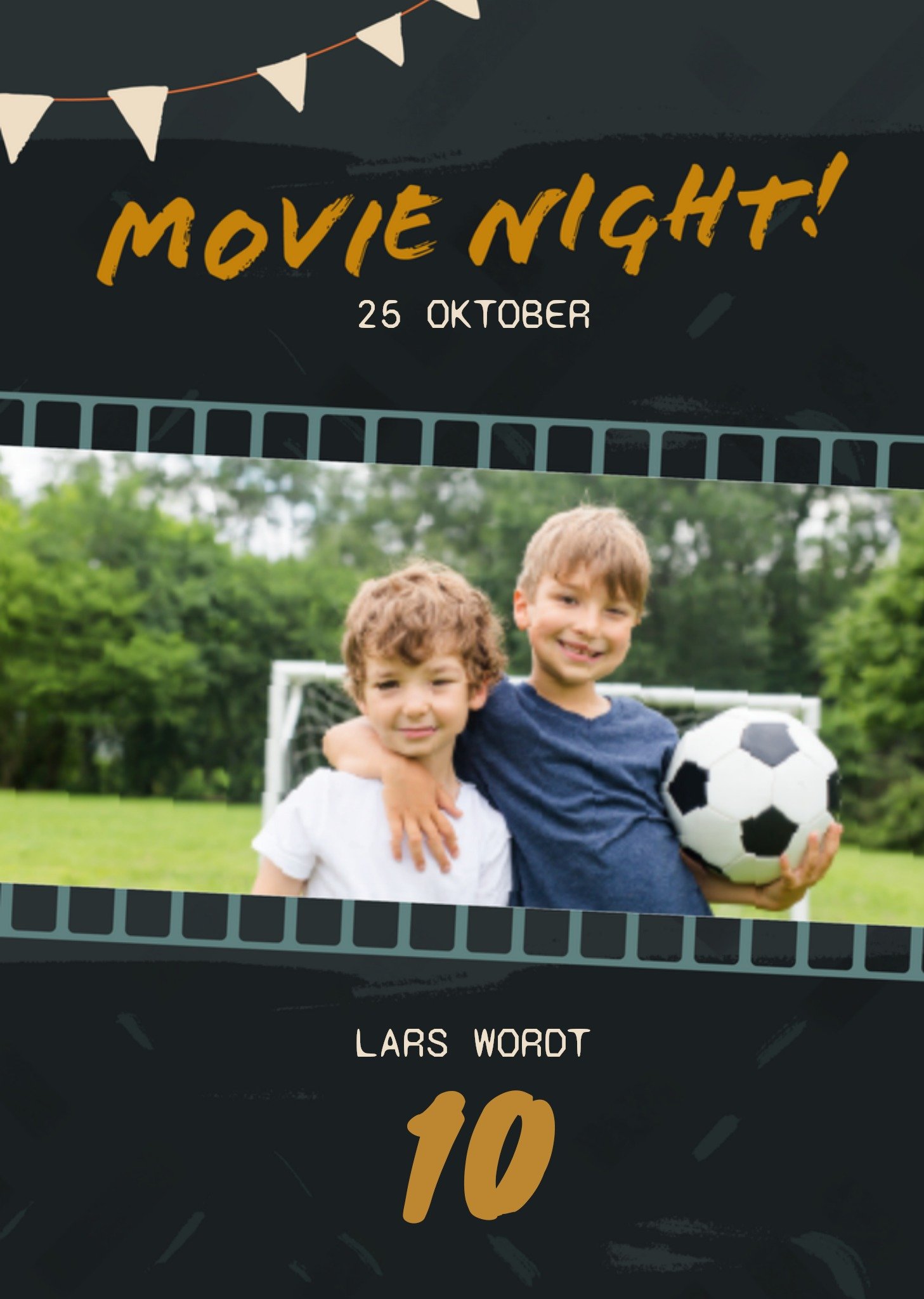 Kinderfeestje Movie night Kaart Greetz