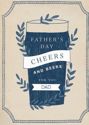 Proost En Biertjes Geïllustreerd Bierglas Papa Vaderdag Kaart