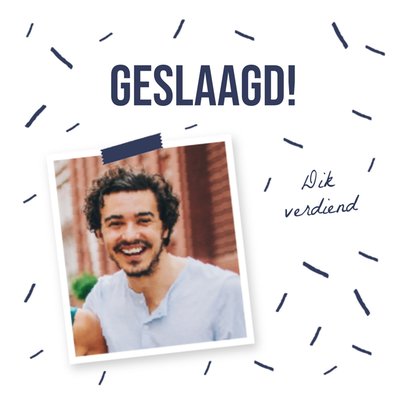Dik Verdiend Polaroid Foto Upload Geslaagd Kaart