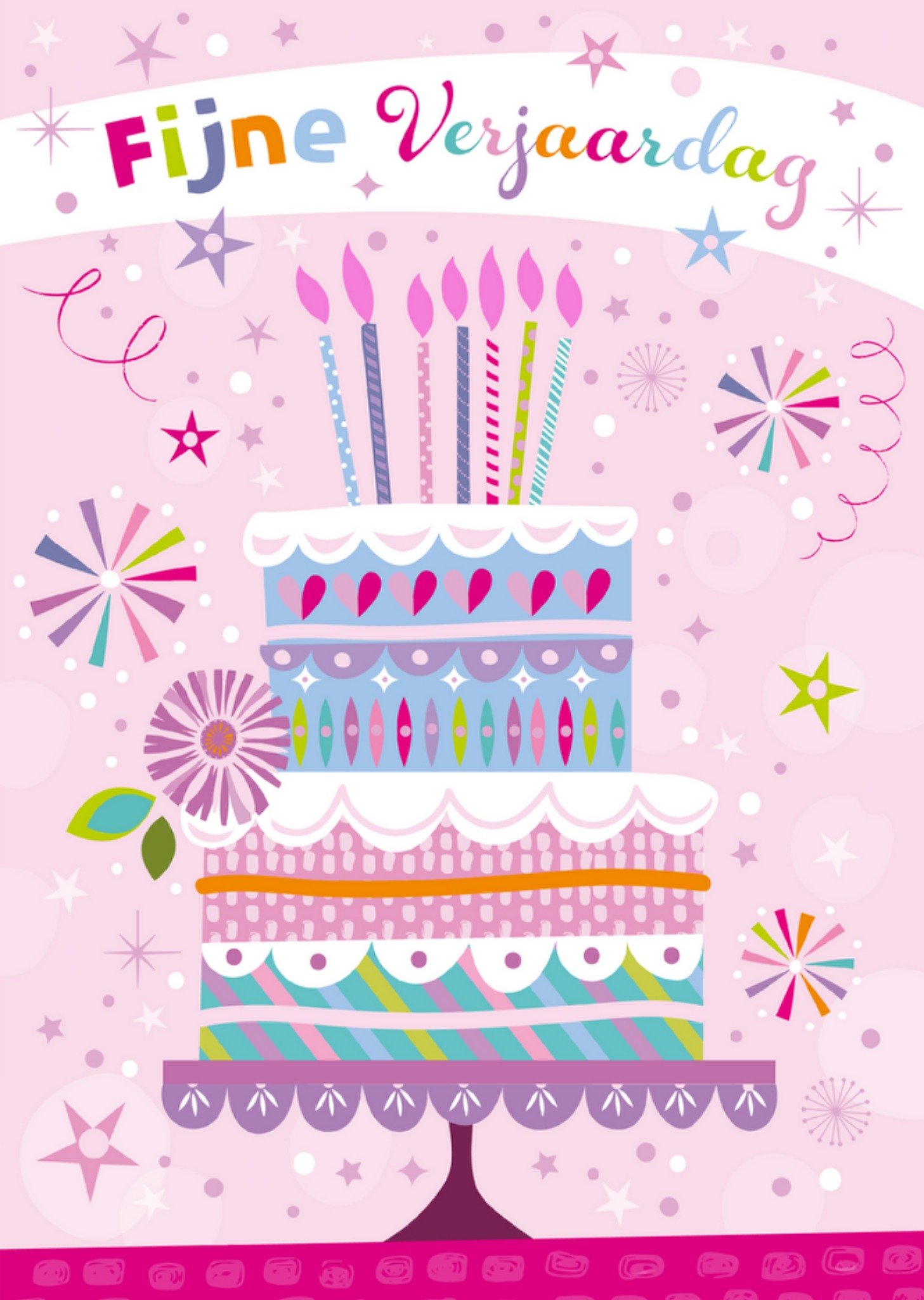 Paperclip - Verjaardagskaart - Fijne verjaardag - Taart