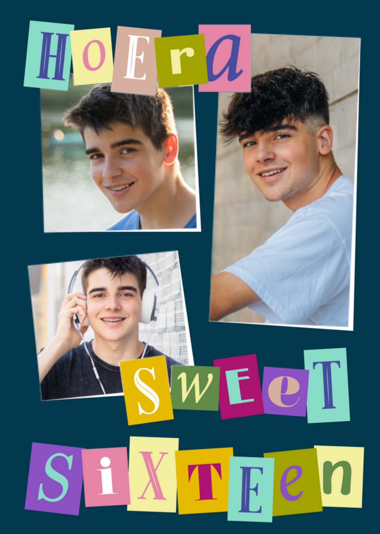 Greetz Verjaardagskaart Hoera Sweet Sixteen Met fotos Standard Card