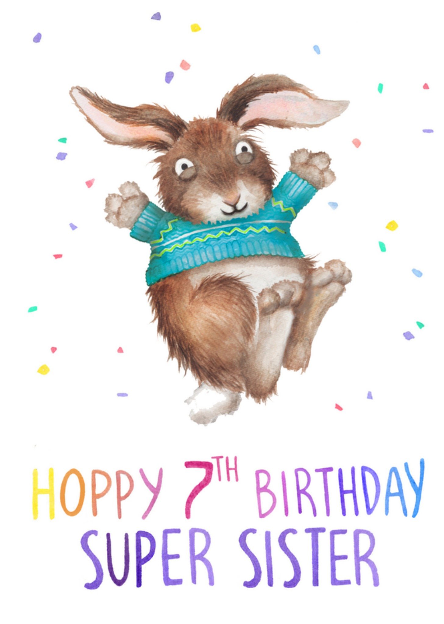 Verjaardagskaart Hoppy 7th Kaart Citrus Bunn