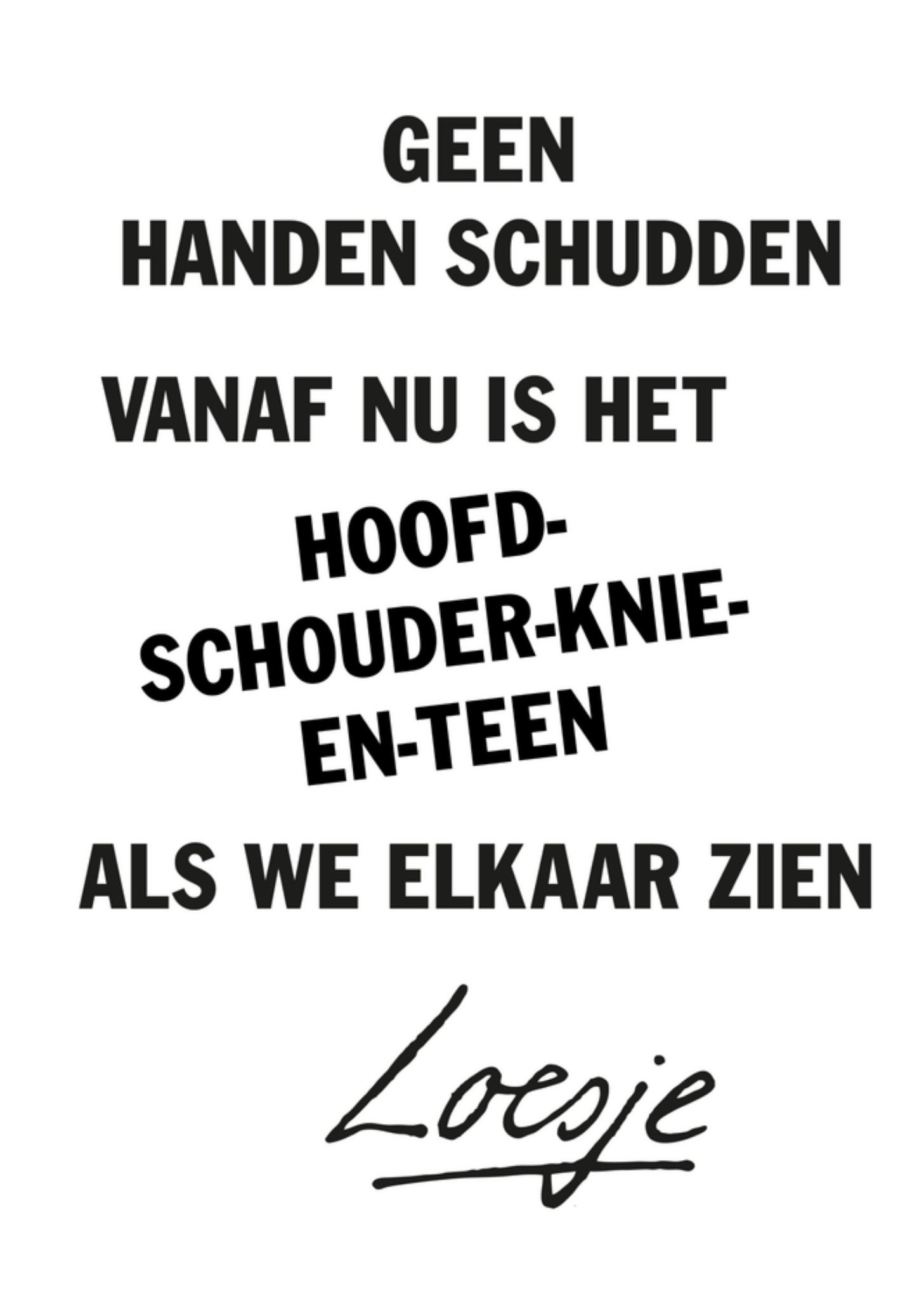 Zomaar kaart geen handen schudden Kaart Loesje