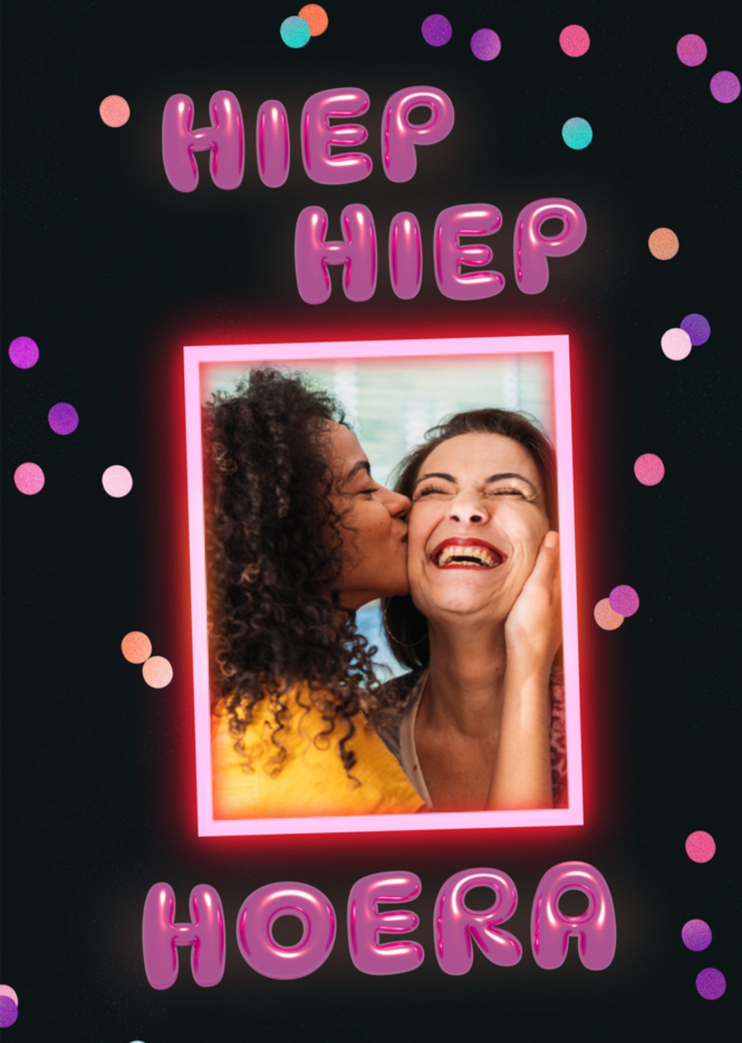 Verjaardagskaart 3D typografie Met foto Kaart Greetz