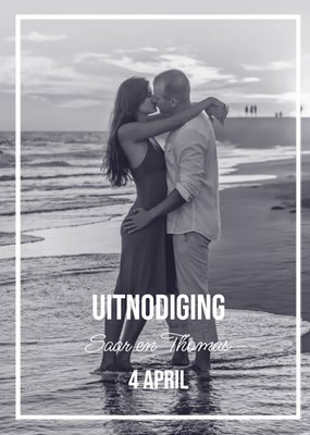 Strandfoto Koppel Uitnodiging Kaart