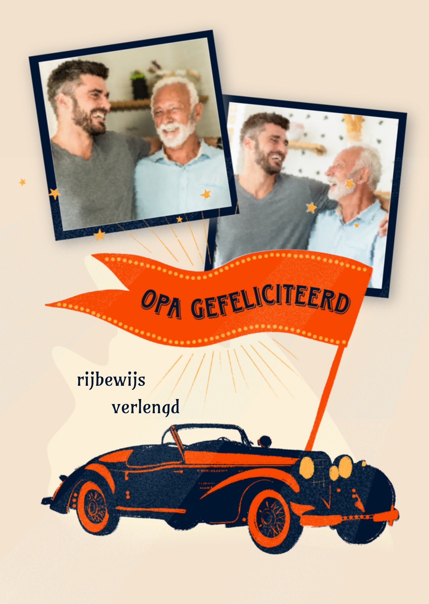 Greetz Geslaagd kaart auto foto opa Standard Card