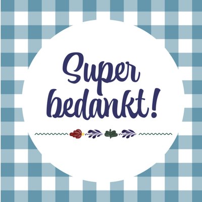 Boerenbont | Bedanktkaart | Gingham | Blauw