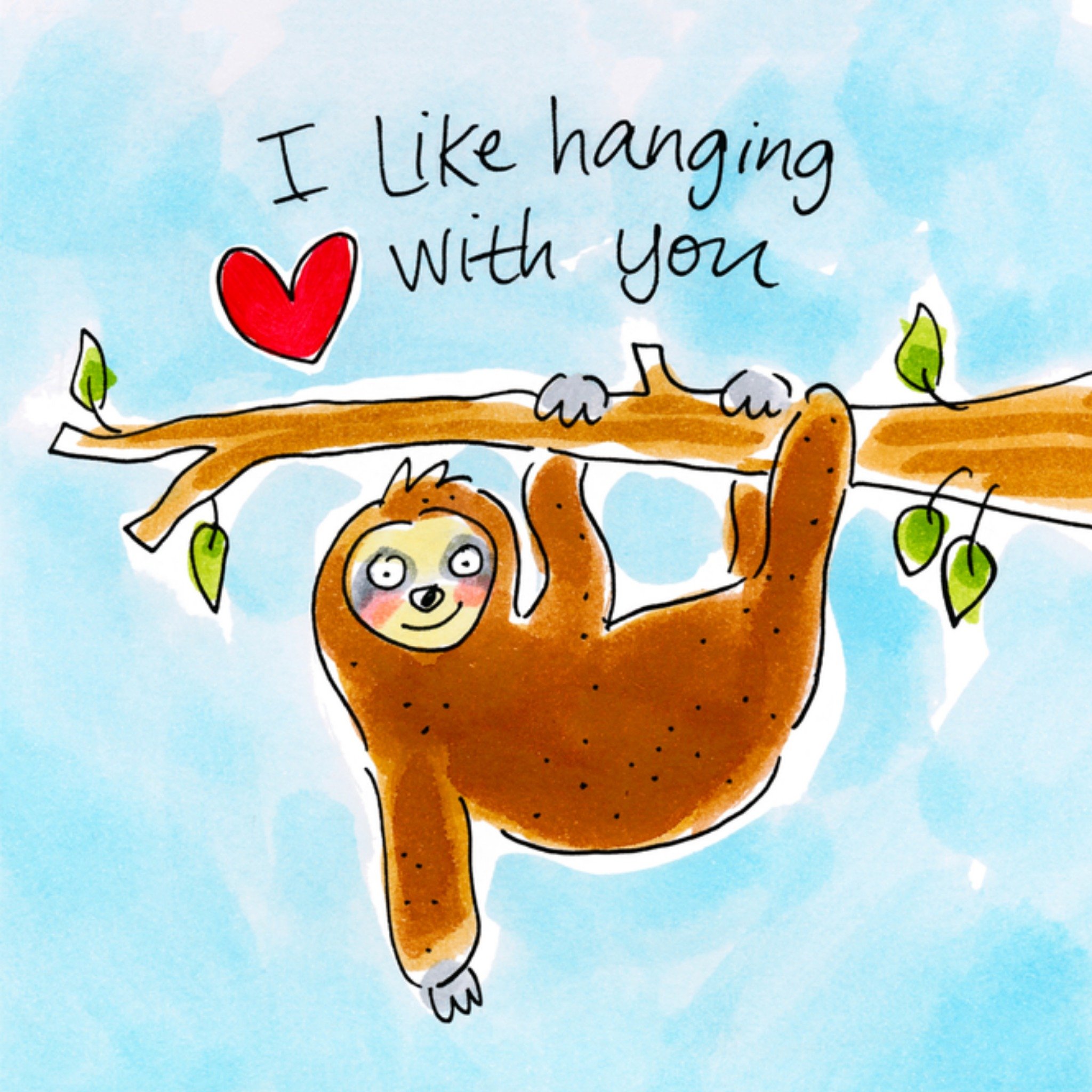 Valentijnskaart luiaard Vierkante Kaart Blond Amsterdam