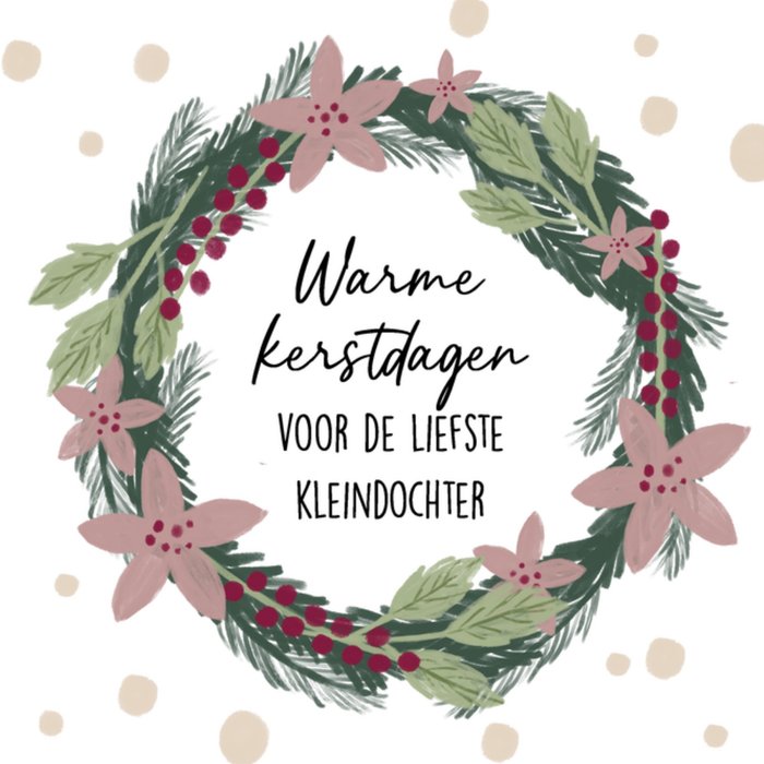 Greetz | Kerstkaart | Krans | Liefste Kleindochter