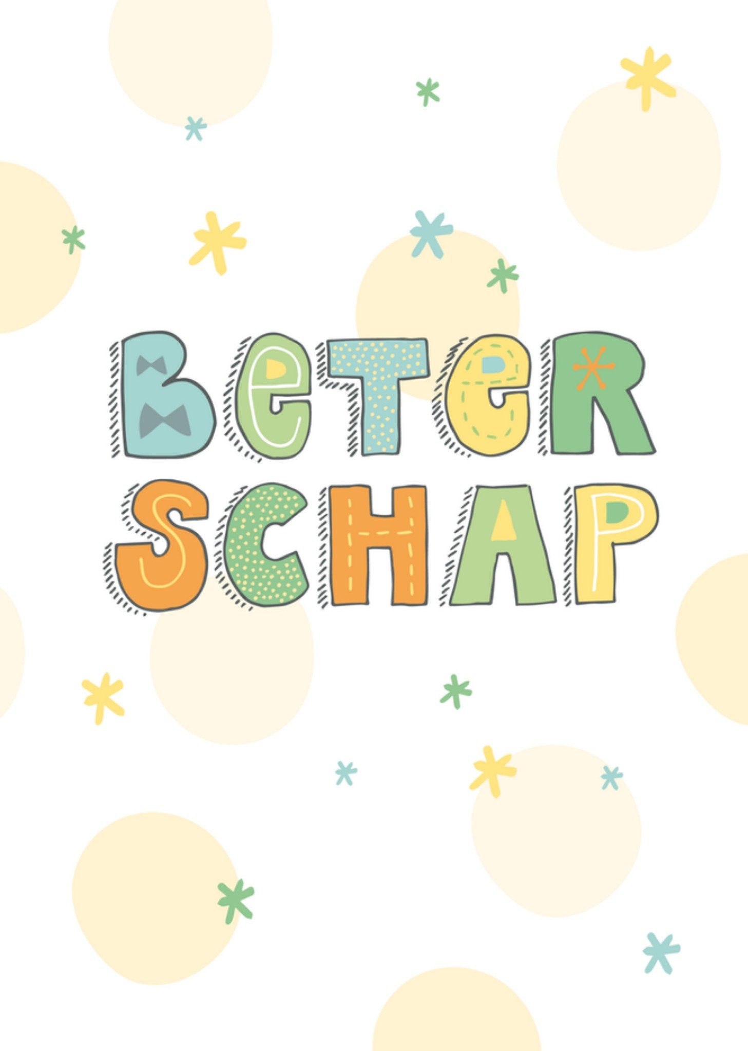 Beterschapskaart Stippen en sterretjes Kaart Funny Side Up