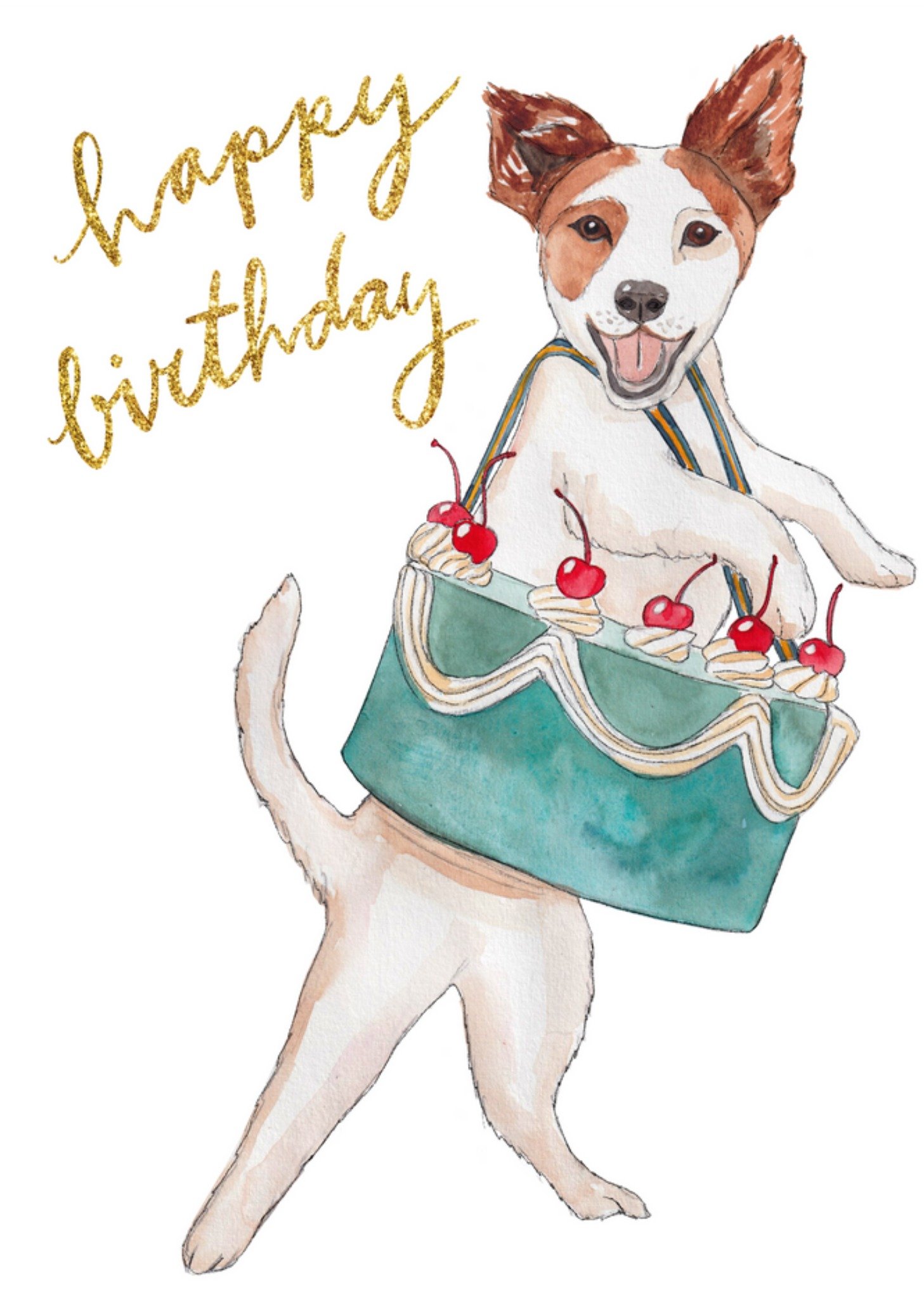 Marie Bodie - Verjaardagskaart - Hondje - Taart