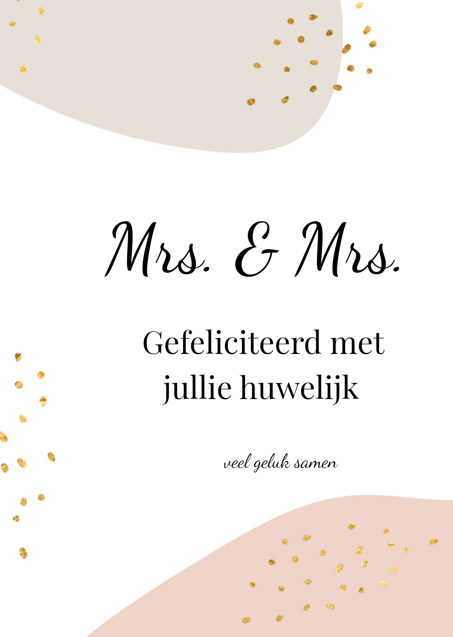 Huwelijkskaart Mrs Mrs Kaart Greetz