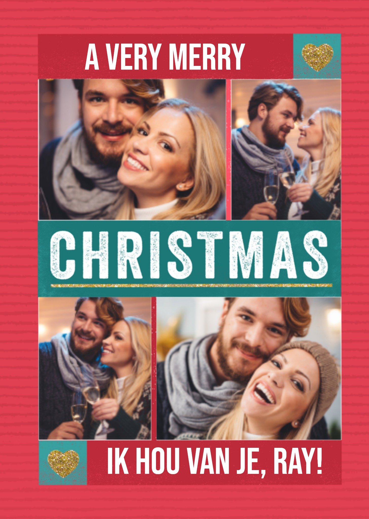 Kerstkaart fotokaart met naam Studio Sundae