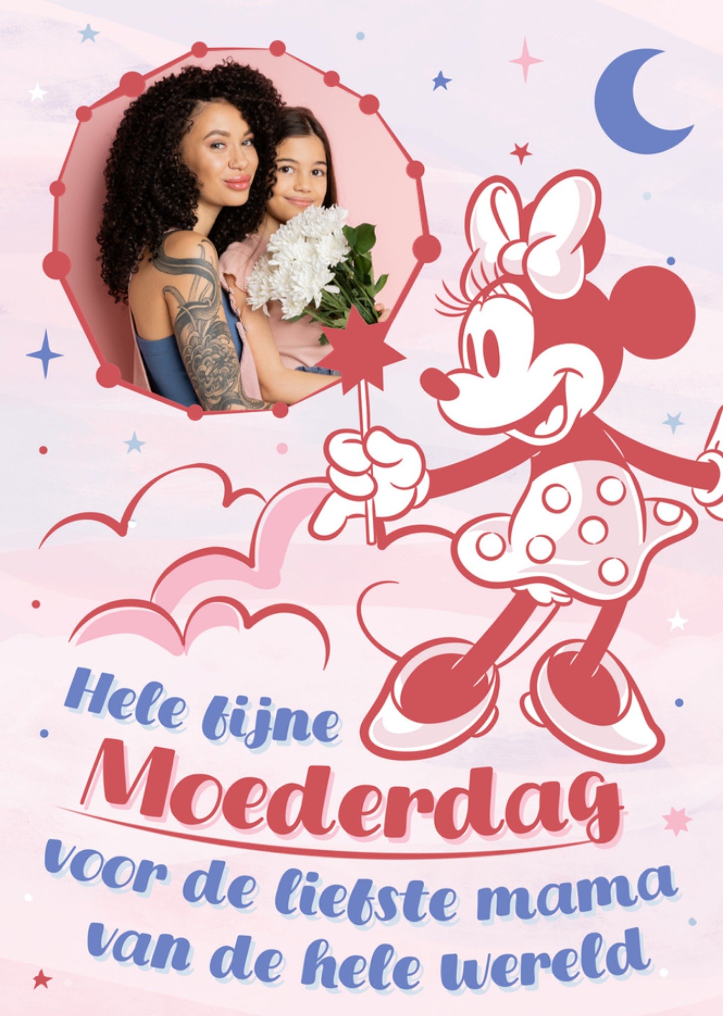 Moederdagkaart Minnie Mouse Met foto Kaart Disney