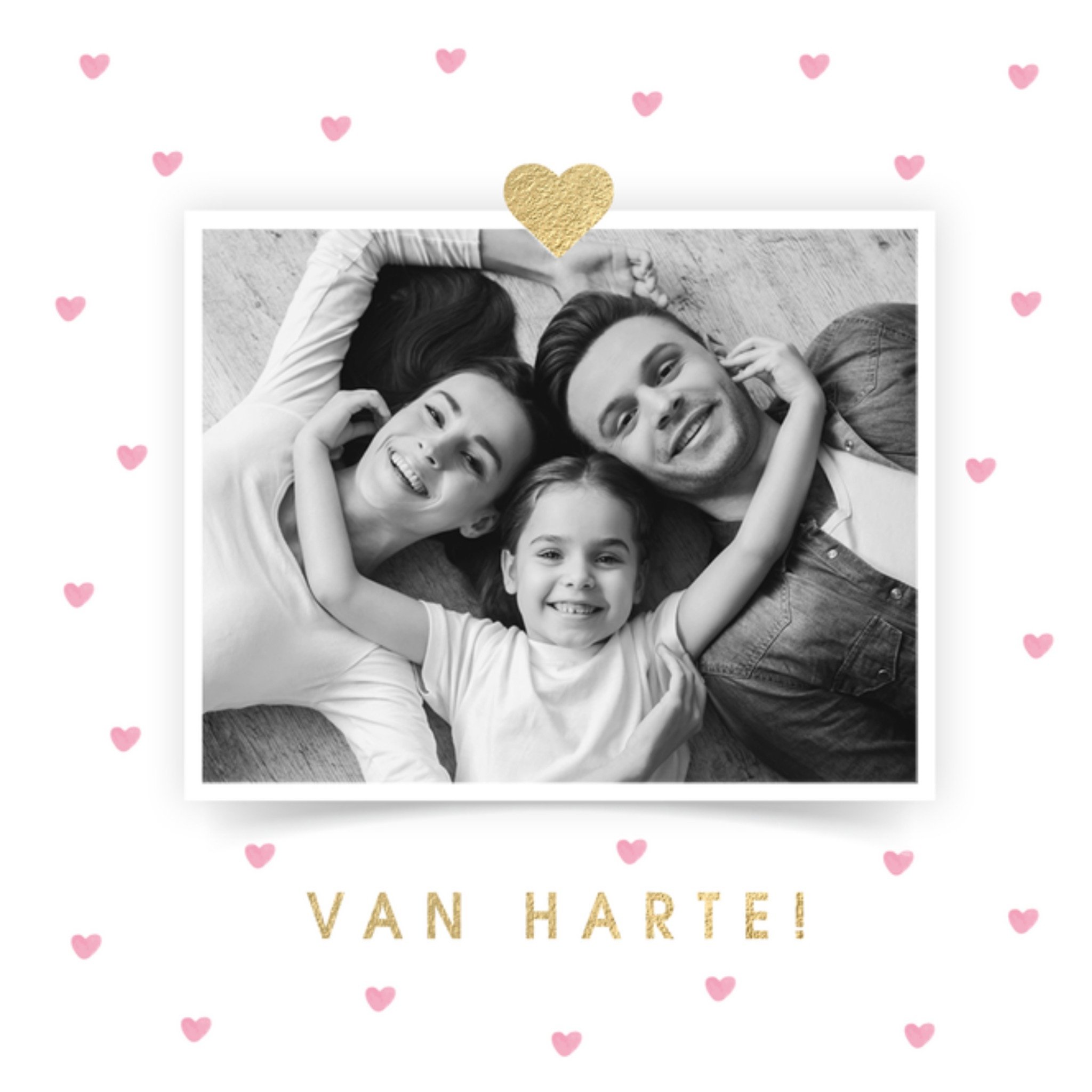 Verjaardagskaart met foto Van harte Vierkante Kaart Luckz