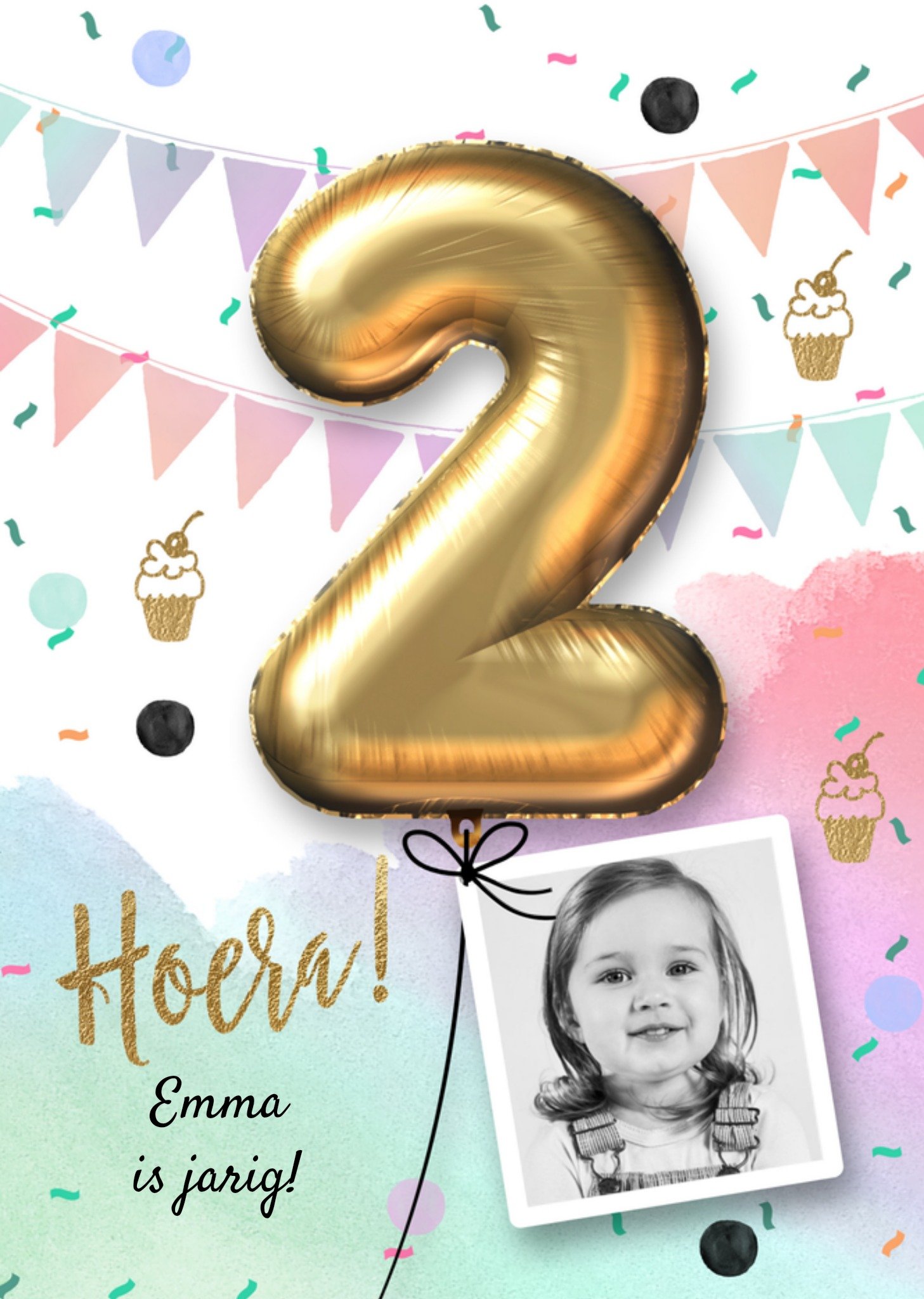 Verjaardag 2 jaar Foto Kaart Luckz