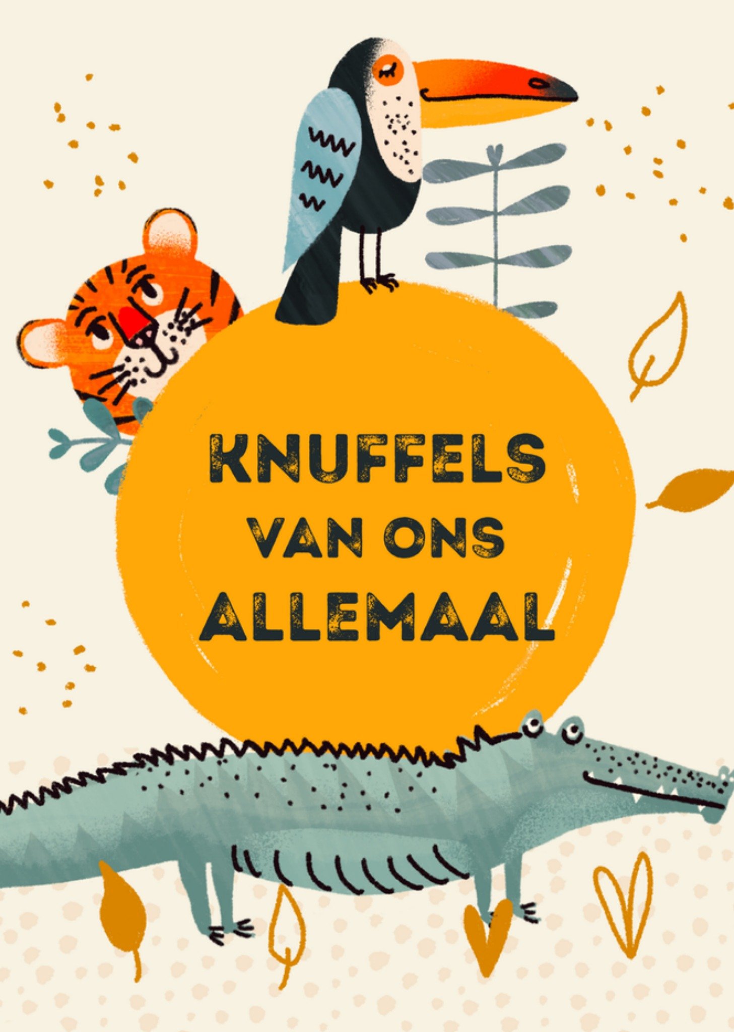 Denken aan kaart dieren knuffels Kaart Greetz