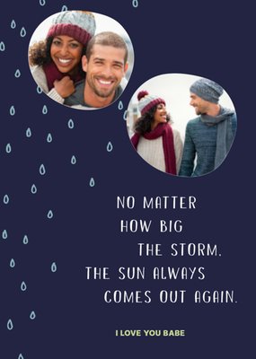 Hoe Groot De Storm Ook Is Regendruppels Foto Upload Liefde Kaart