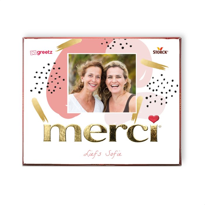 Merci | Liefs met eigen foto en naam | 250g