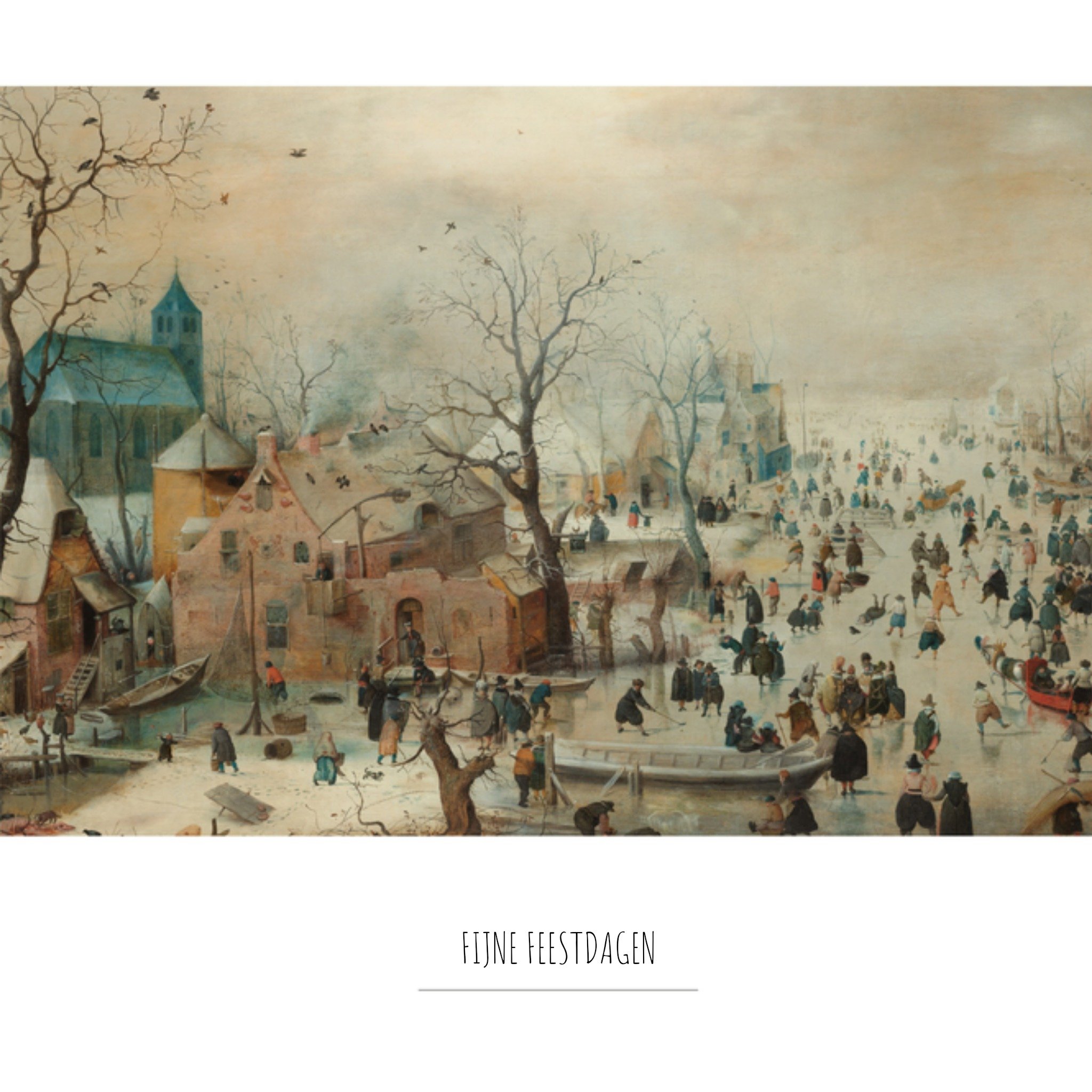 Greetz Kerst Kunst Schaatsen Vierkant