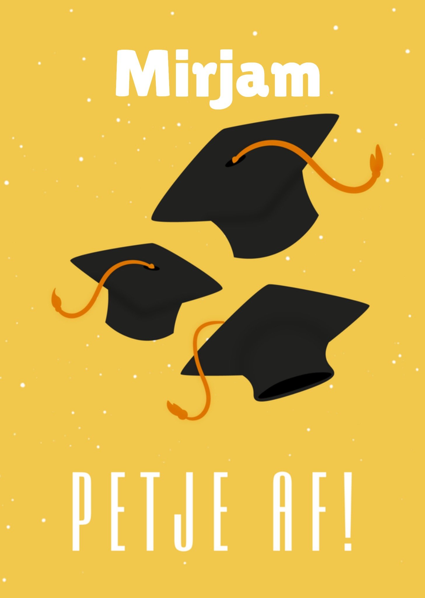 Geslaagd kaart met naam petje af Kaart Greetz