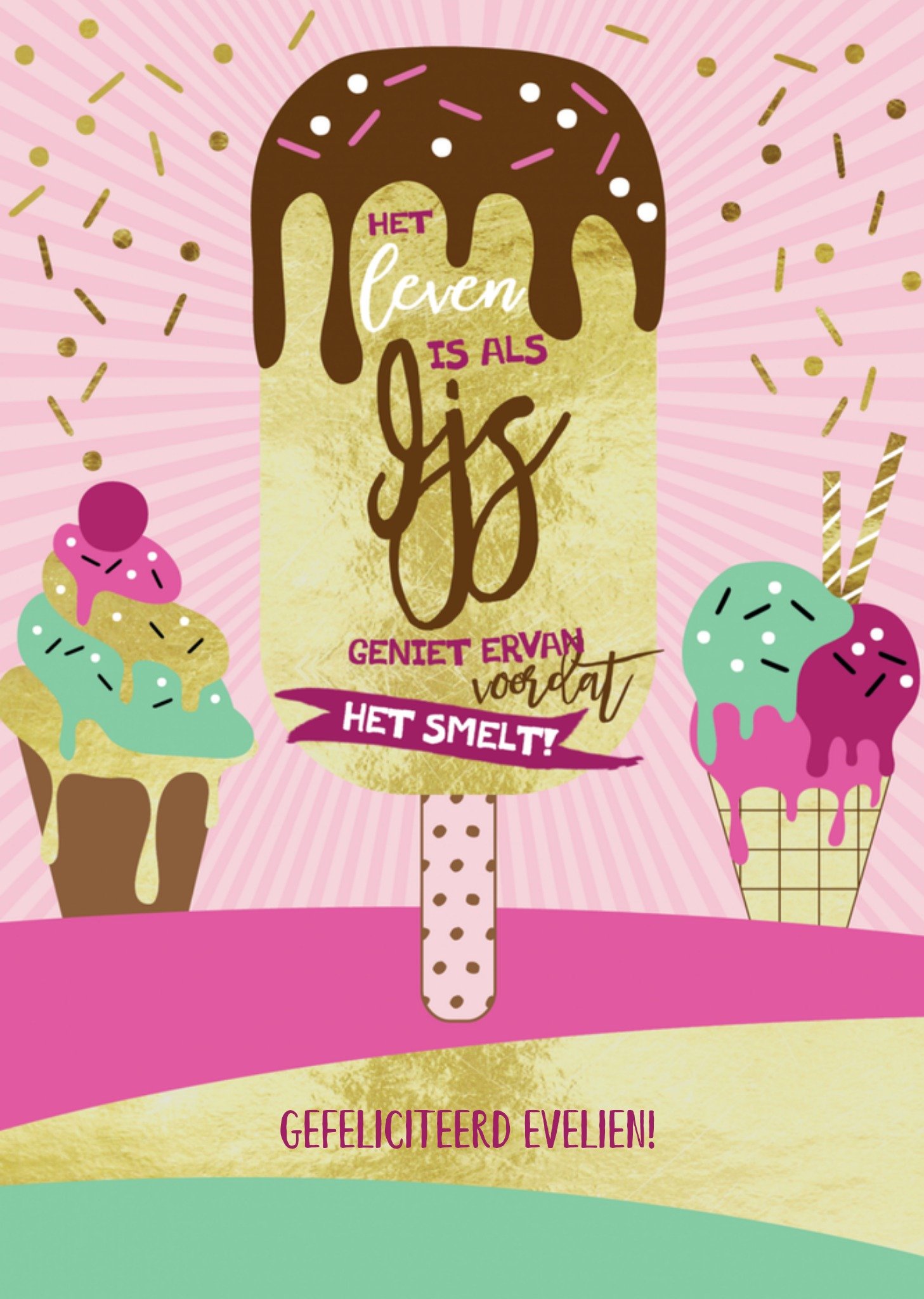 Verjaardagskaart ijsje Kaart The London Studio