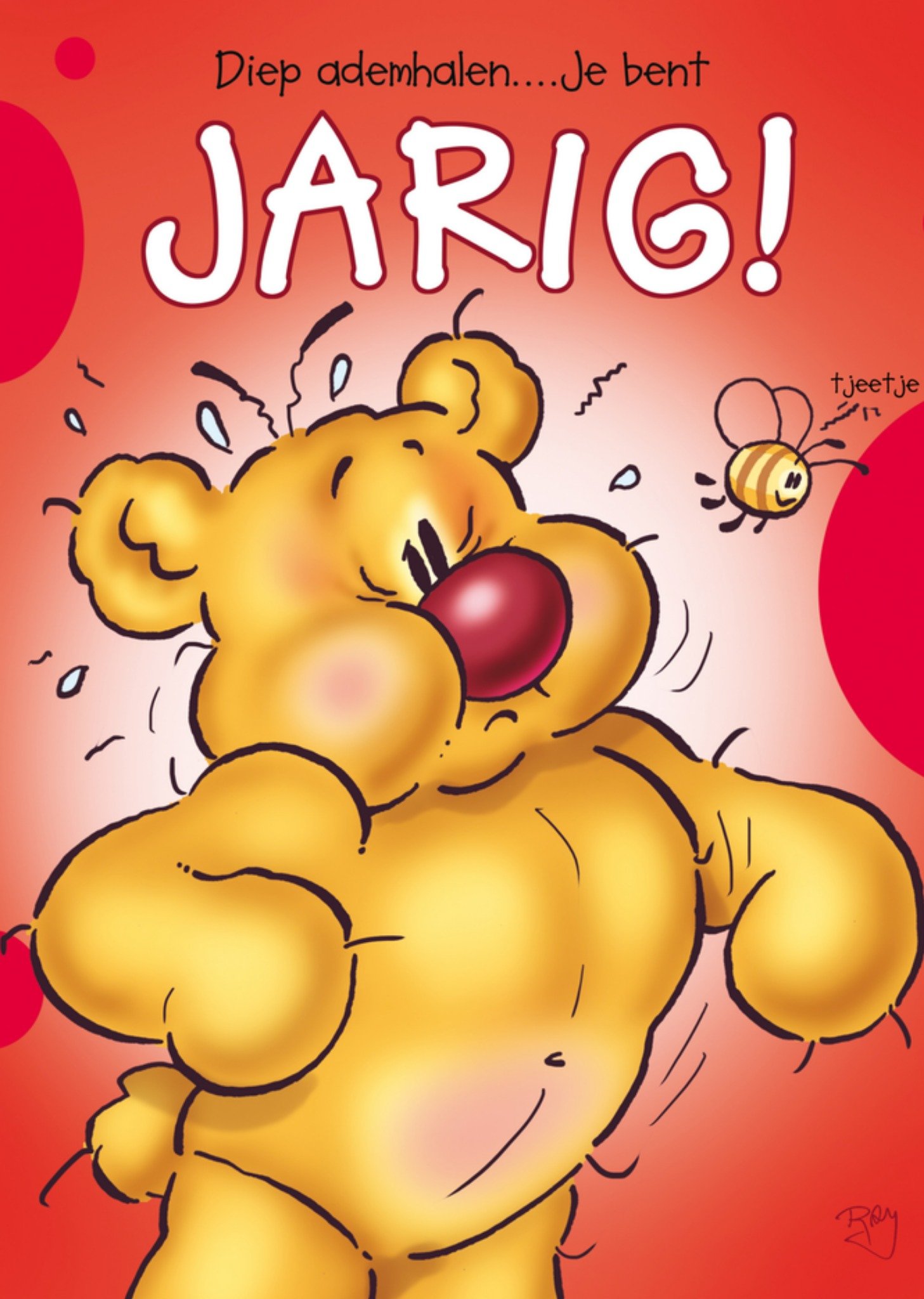 Verjaardagskaart beer kaarsjes Kaart Doodles