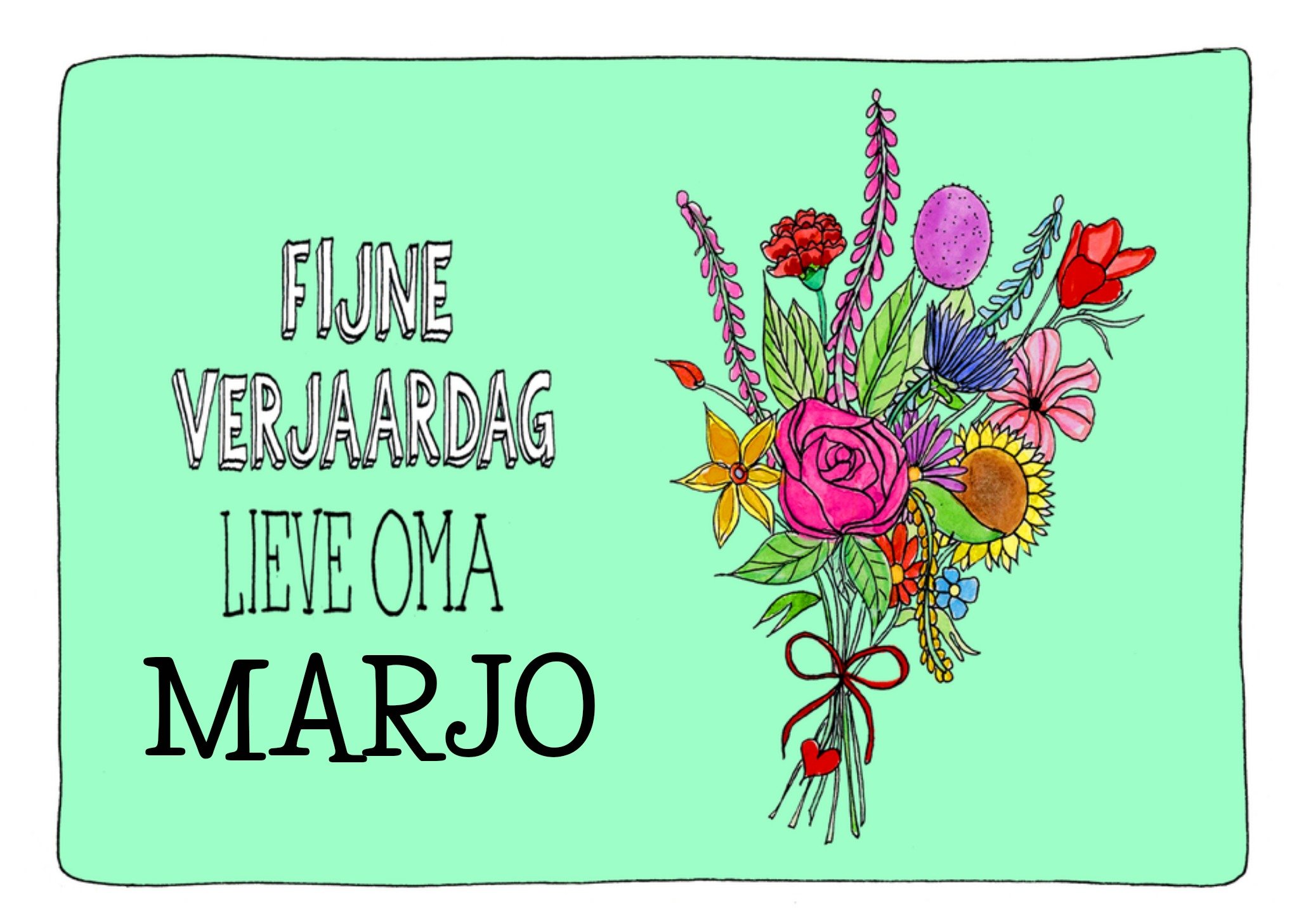 Verjaardagskaart Lieve Oma Bloemen Kaart Sandysign