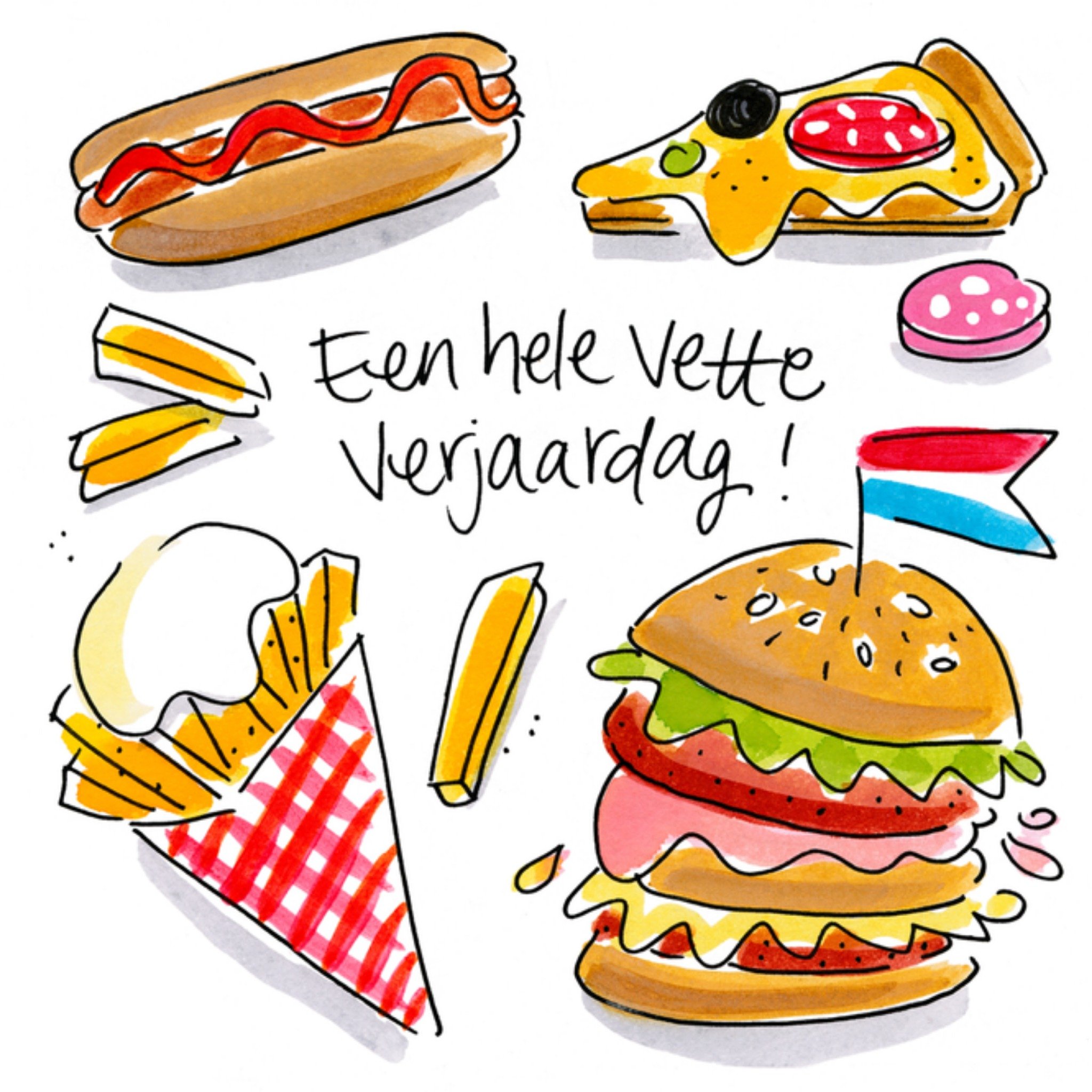 Blond Asterdam Verjaardagskaart hamburger Blond Amsterdam