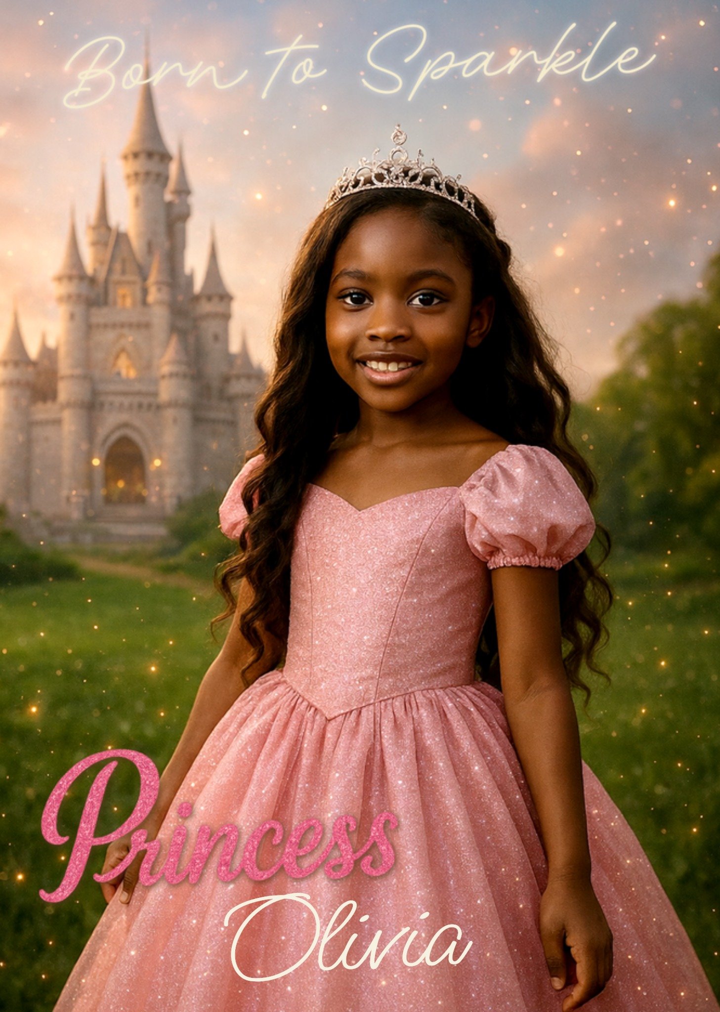 Verjaardagskaart Face Swap Born To Sparkle Princess Greetz