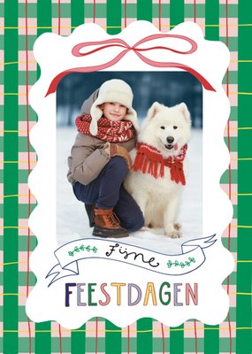Geruit Geïllustreerd Foto Upload Feestdagen Kaart