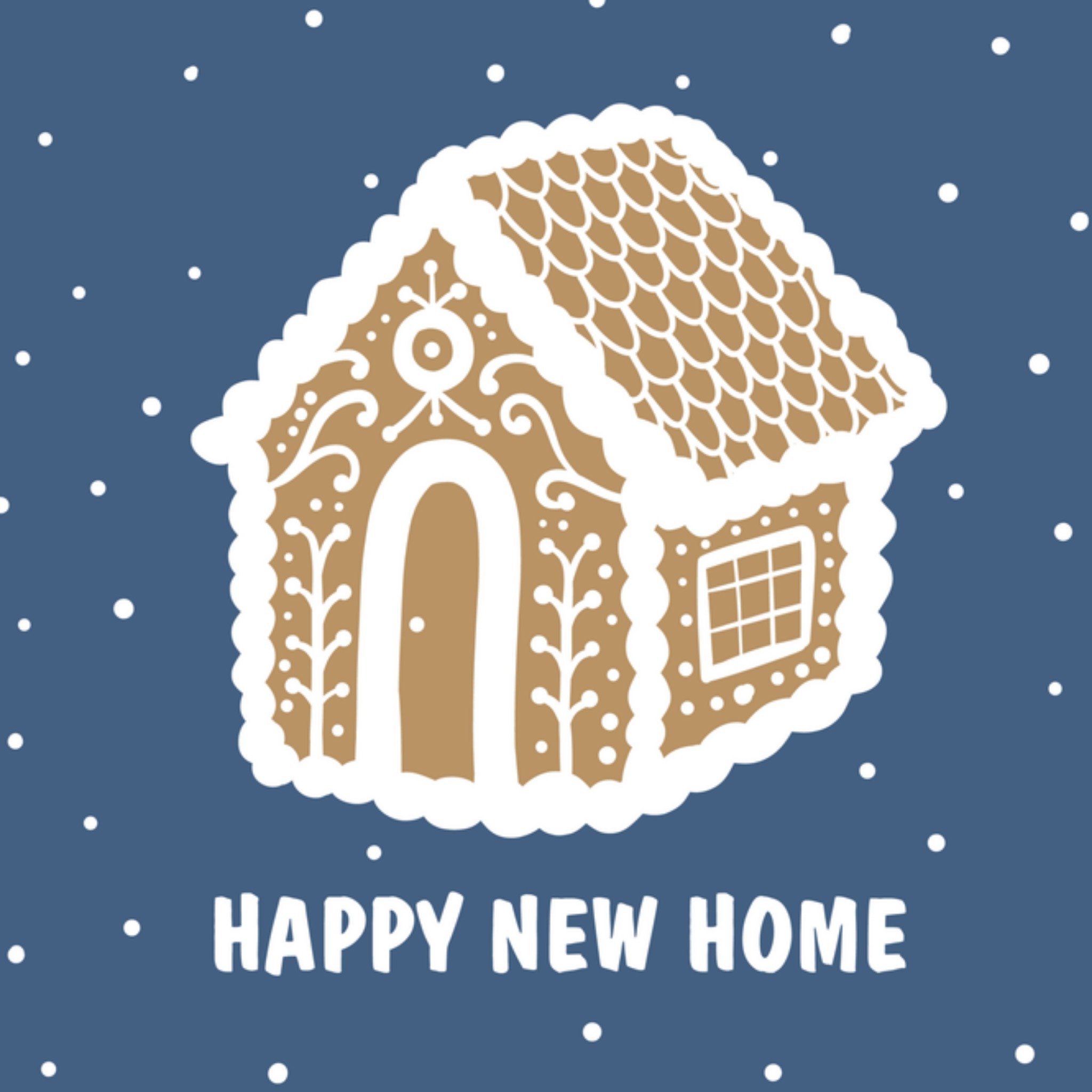 Greetz Kerstkaart huisje nieuwe woning Vierkant