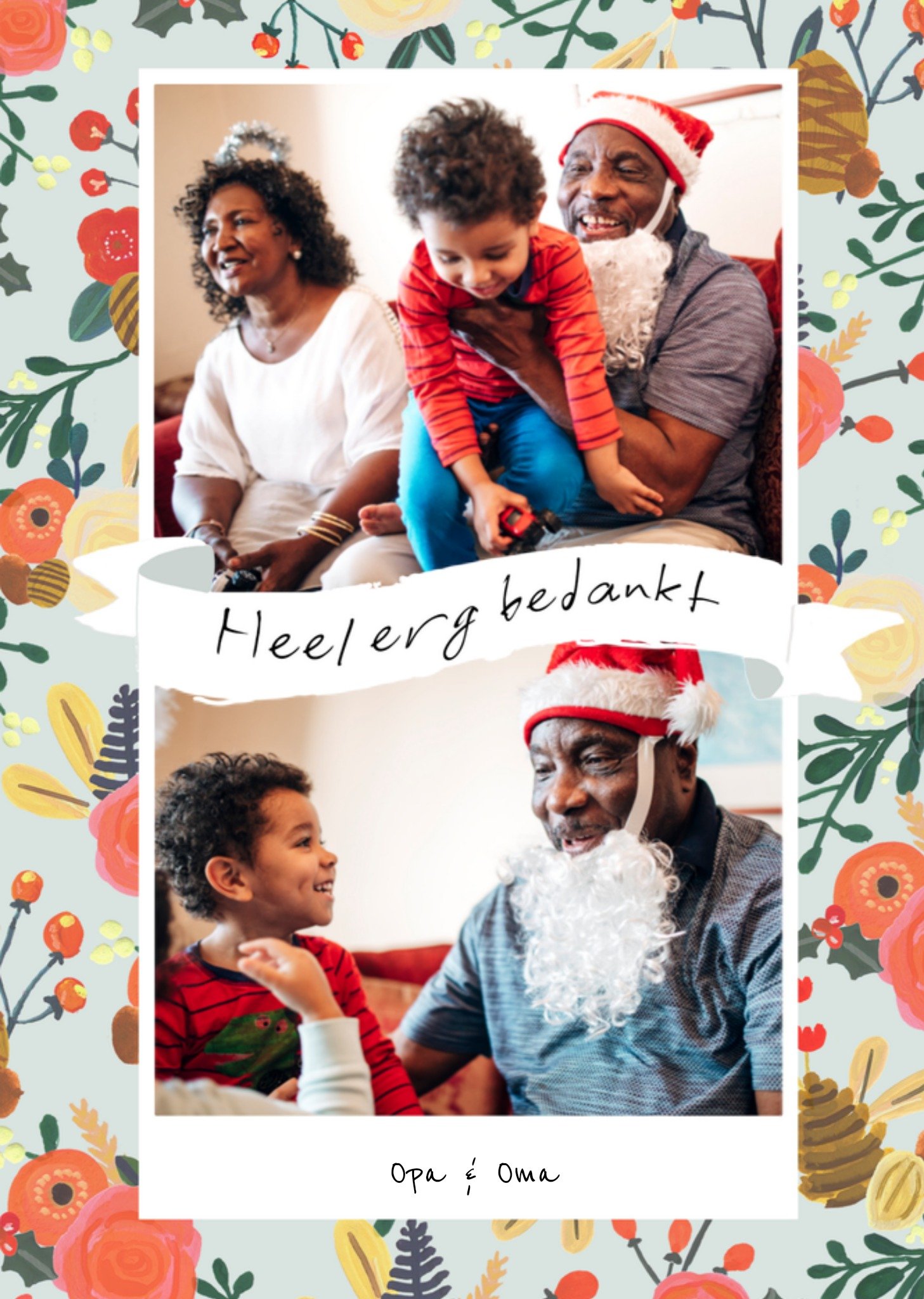 Kerstkaart Vrolijk Opa en oma Greetz